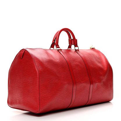 Louis Vuitton Epi Keepall 55 Castillan Red 2 of 10