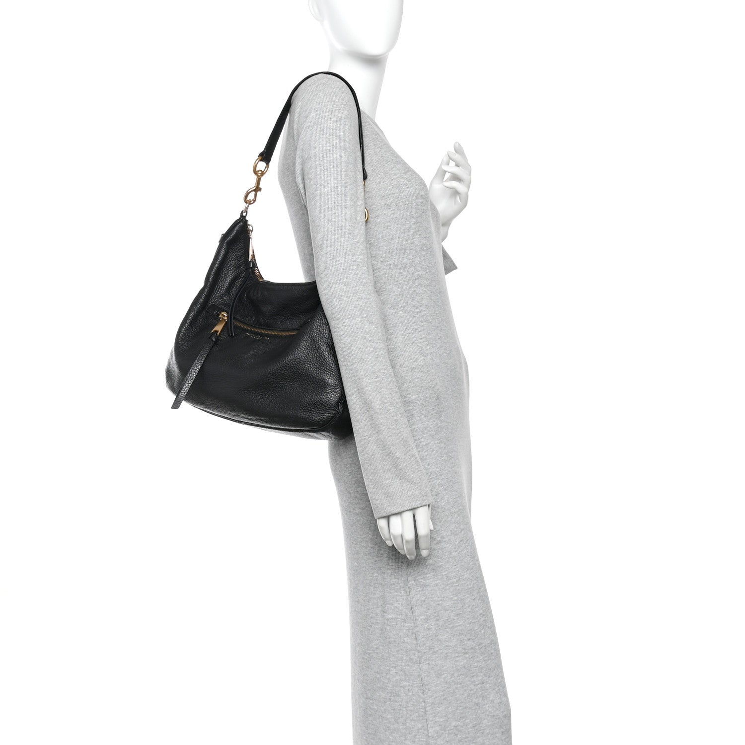 Marc Jacobs Pebbled Calfskin Hobo Black 2 of 12