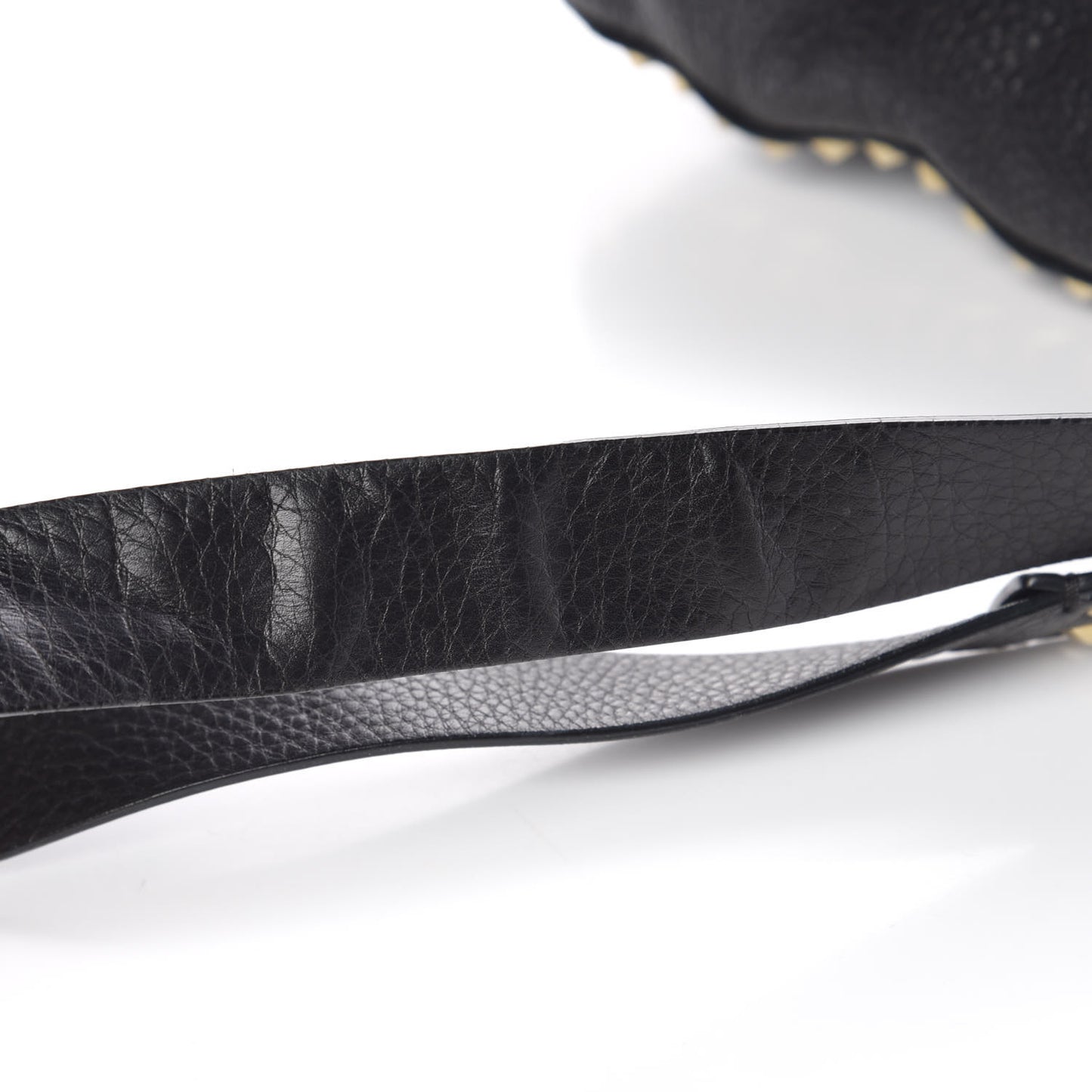 Pebbled Calfskin Large Rockstud Flip-Lock Messenger Bag Black