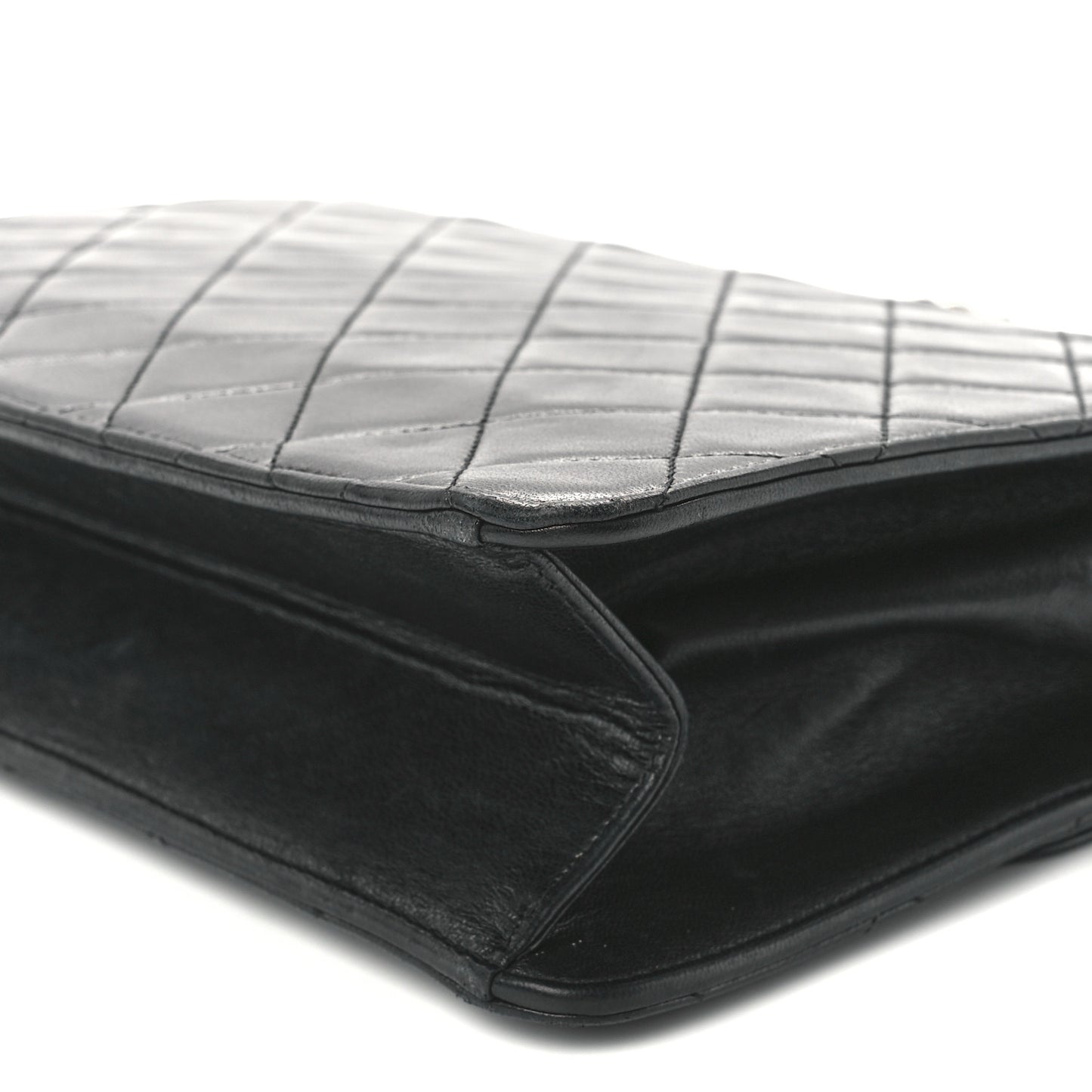 Lambskin Quilted Small Single Flap Black