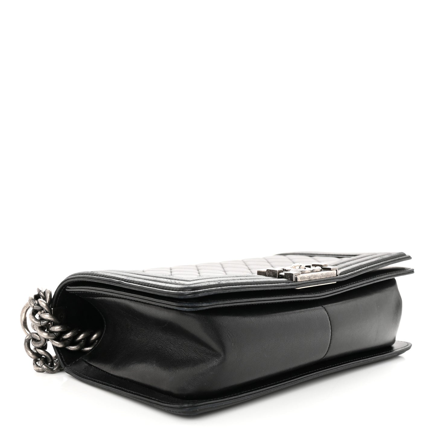 Lambskin Quilted Medium Boy Flap Black