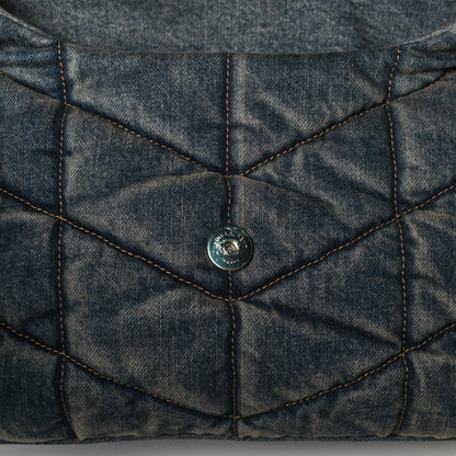 Saint Laurent Denim Quilted Small Loulou Puffer Monogram Chain Satchel Blue Cinnamon 21 of 23
