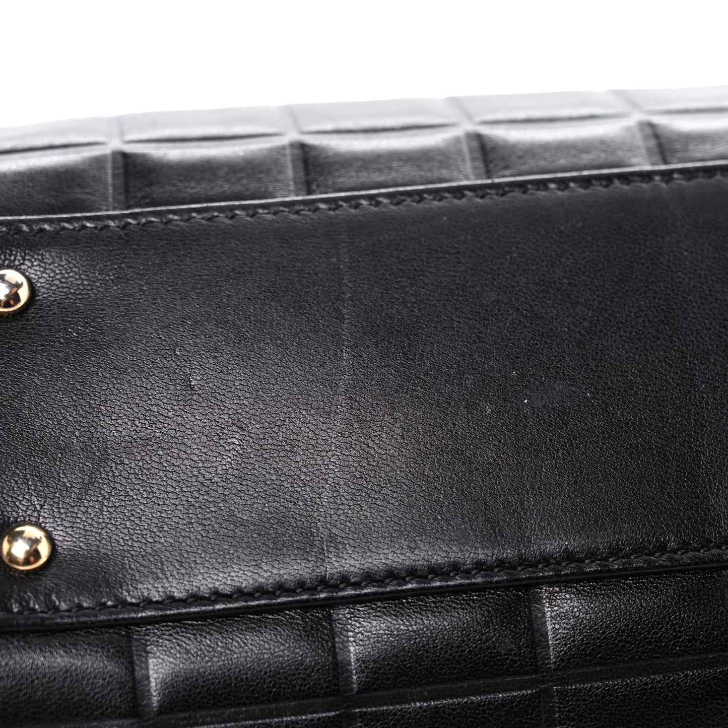 Lambskin Chocolate Bar Quilted Bag Black