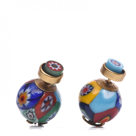 Printed Mise En Dior Tribal Earrings Multicolor