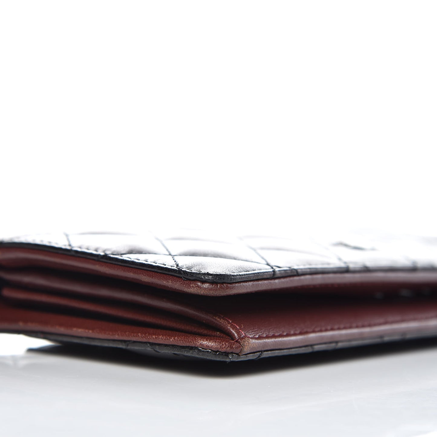 Lambskin Quilted Yen Wallet Black