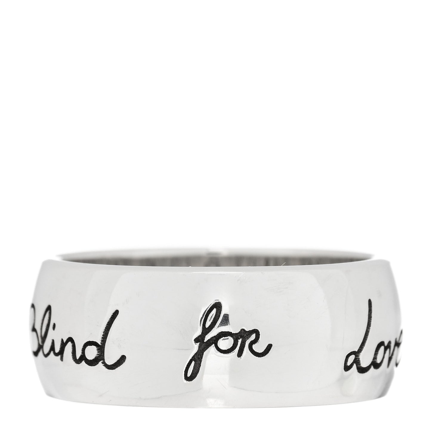 Sterling Silver Wide Blind for Love Band Ring 63 10.5