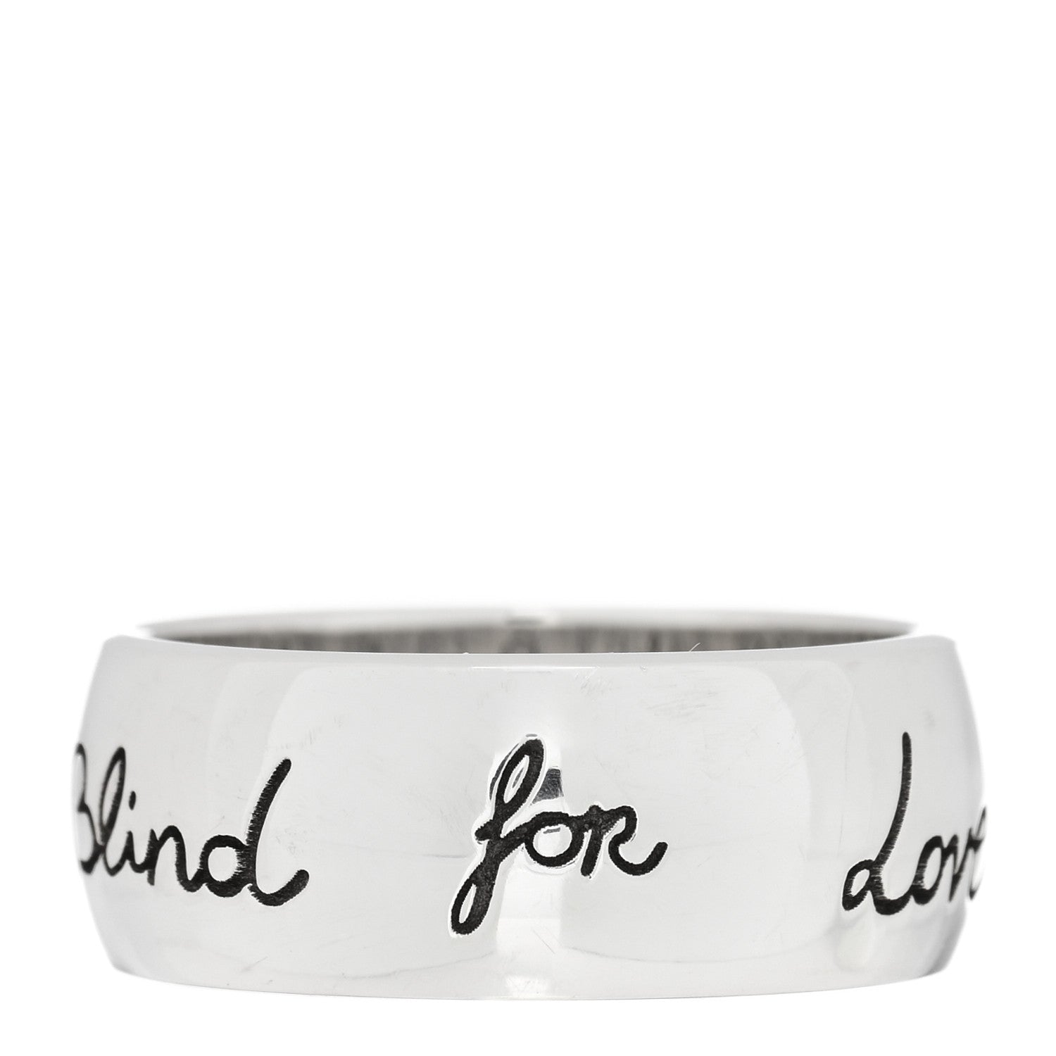 Gucci Sterling Silver Wide Blind for Love Band Ring 63 10.5 1 of 4