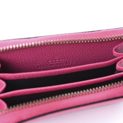 Gucci Grained Calfskin Logo Zip Around Card Case Box Pink Green 8 of 10