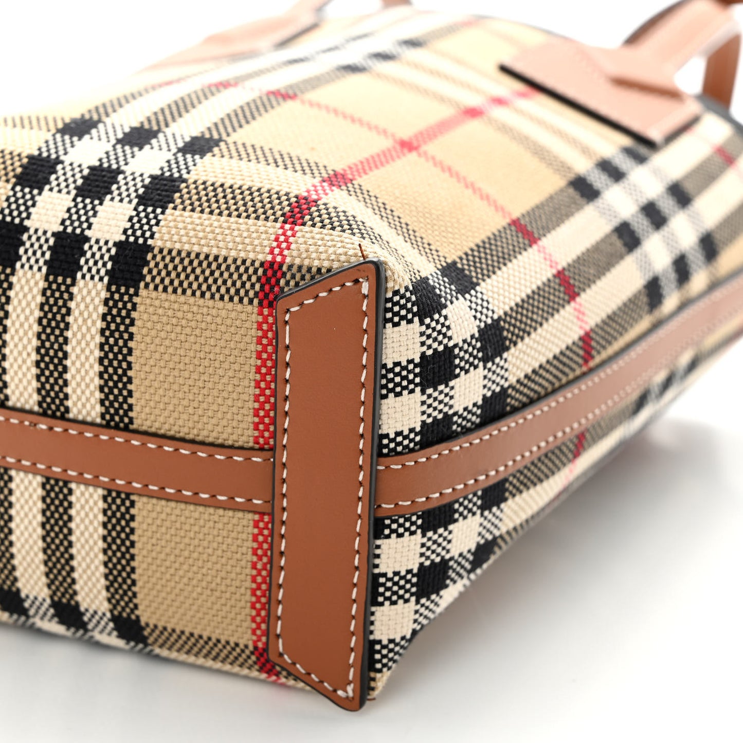Cotton Calfskin Vintage Check Mini London Tote Bag Archive Beige