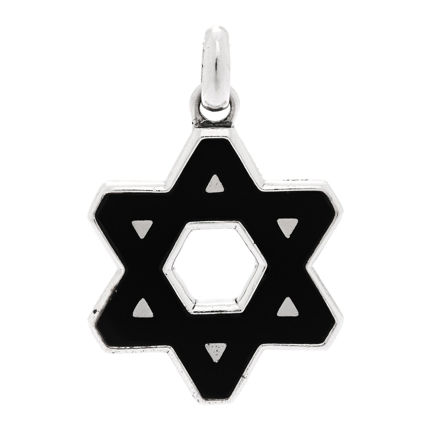 Sterling Silver Black Onyx Star of David Pendant
