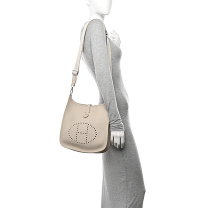 Hermes Taurillon Clemence Evelyne III PM Gris Perle 2 of 10