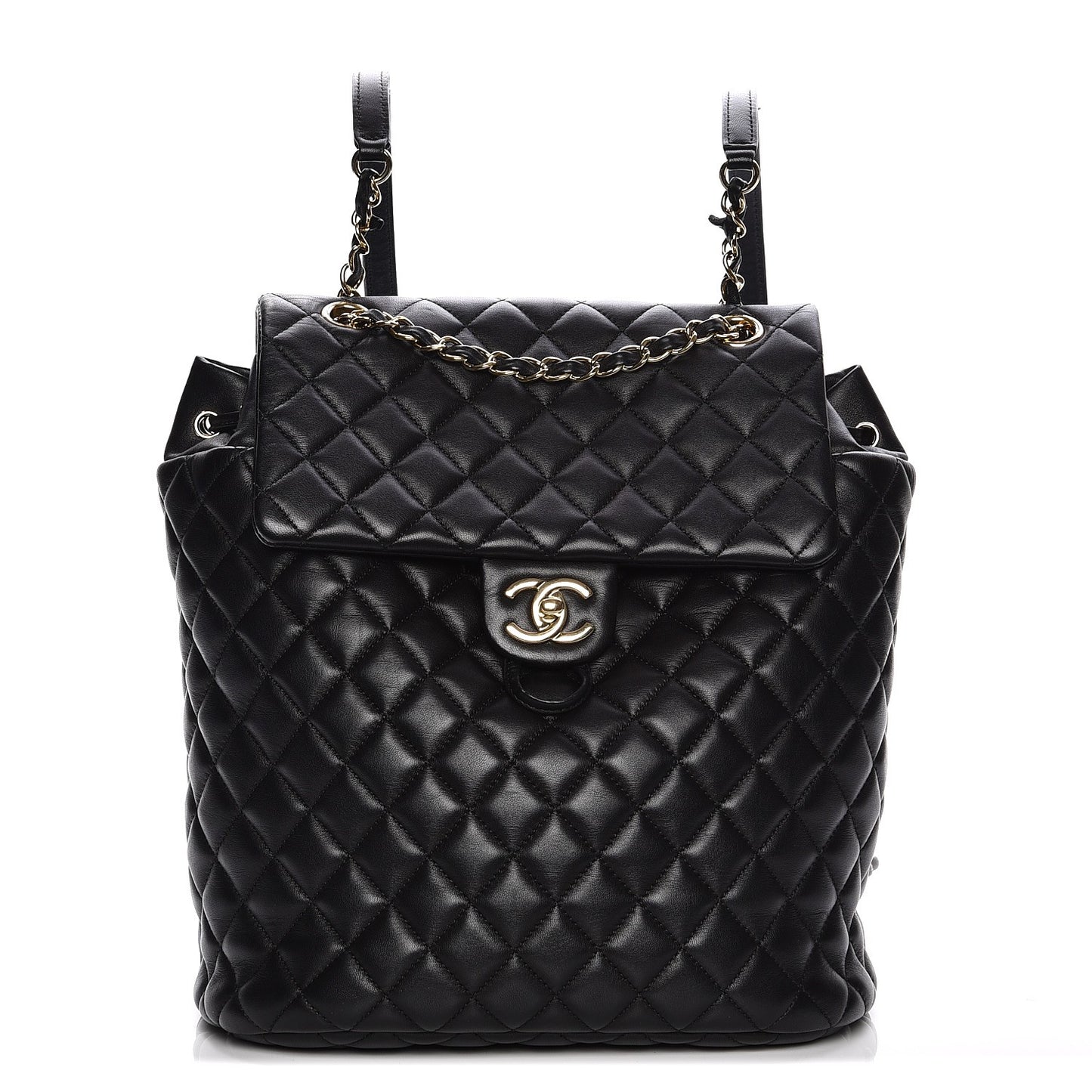 Lambskin Quilted Large Urban Spirit Backpack Black