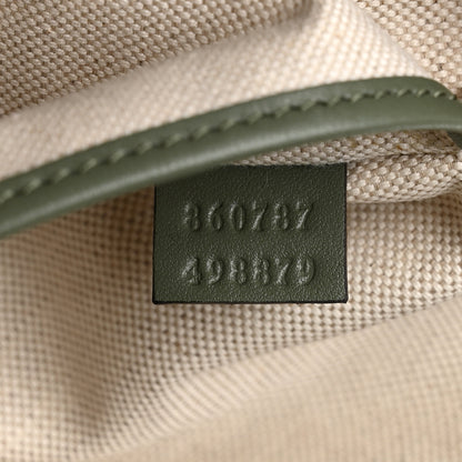 Gucci Suede GG Monogram Half Horsebit Medium Shoulder Bag Sage 7 of 11