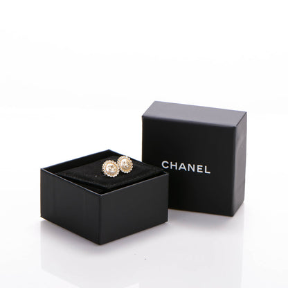 Chanel Pearl Crystal CC Earrings Gold 5 of 5