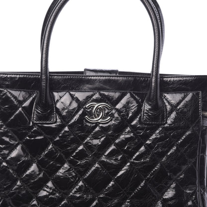 Chanel Glazed Calfskin Quilted Large New Portobello Tote Black 11 of 11