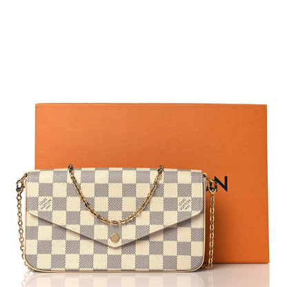 Louis Vuitton Damier Azur Pochette Felicie Chain Wallet Rose Ballerine 11 of 11