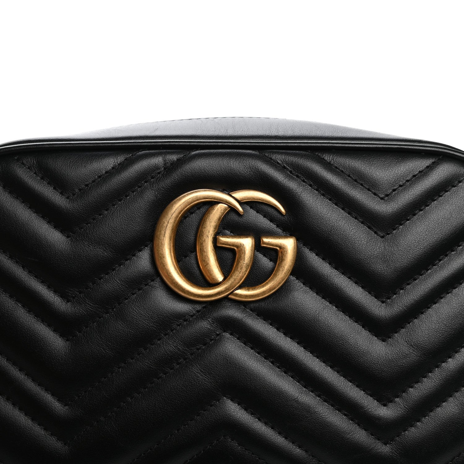 Gucci Calfskin Matelasse Small GG Marmont Chain Shoulder Bag Black 10 of 11