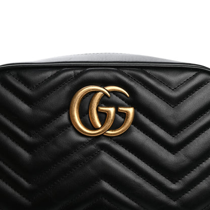 Gucci Calfskin Matelasse Small GG Marmont Chain Shoulder Bag Black 10 of 11