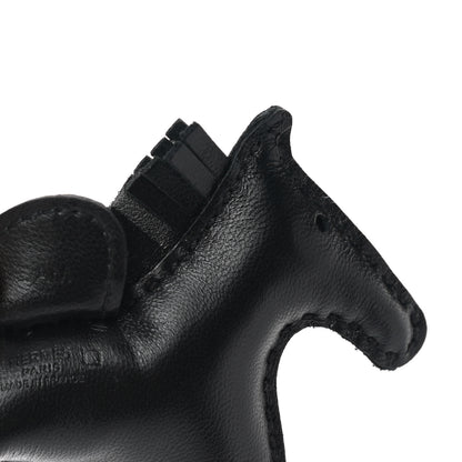 Hermes Milo Lambskin Matte Alligator Touch Grigri Rodeo Horse Bag Charm PM So Black 3 of 4