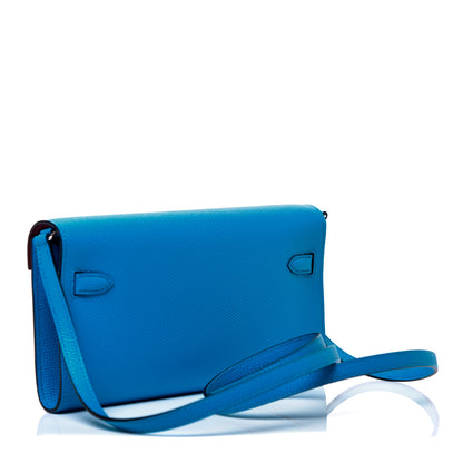 Hermes Epsom Verso Kelly Wallet To Go Bleu Frida Rouge H 3 of 10