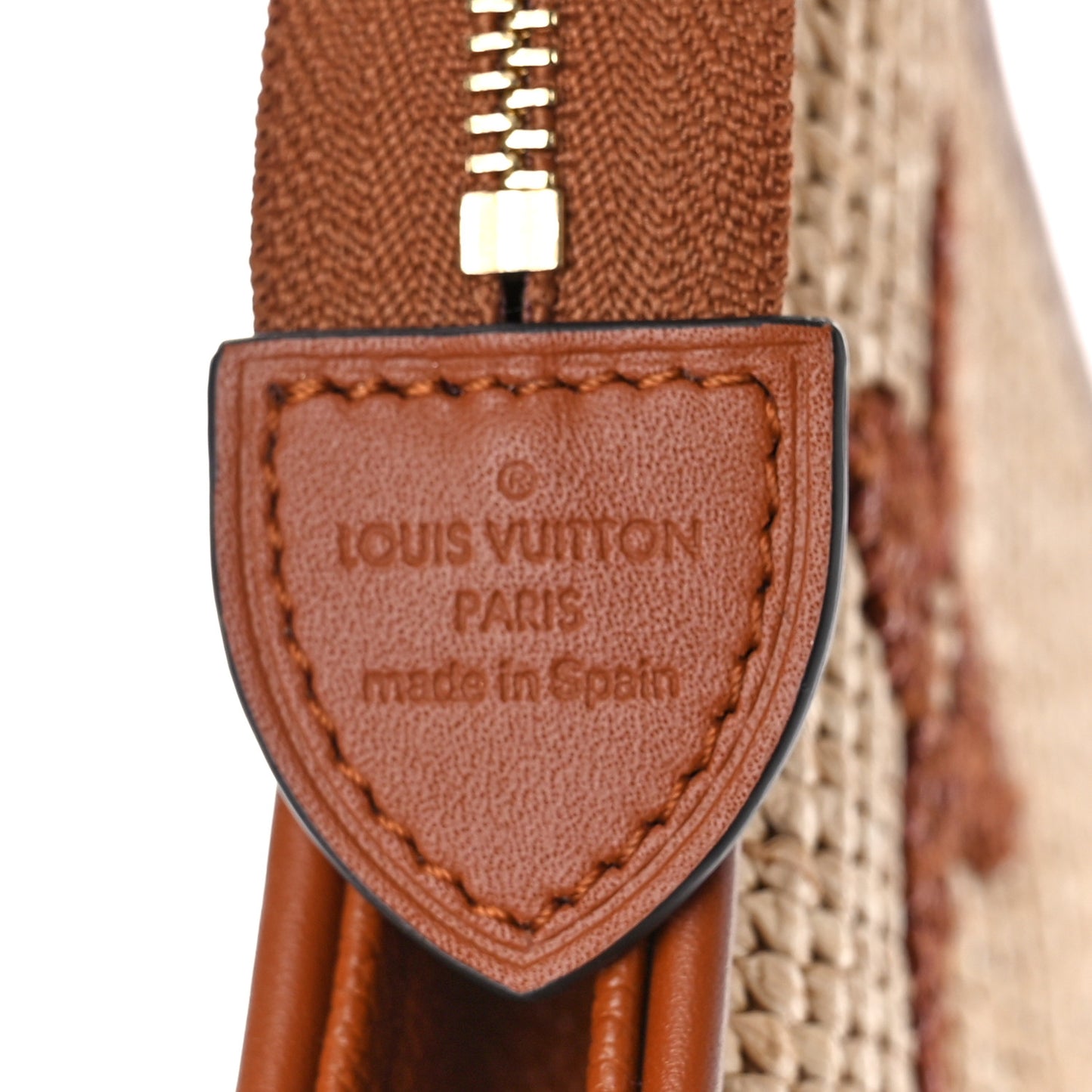 Raffia Monogram Giant Toiletry Pouch 26 Tan