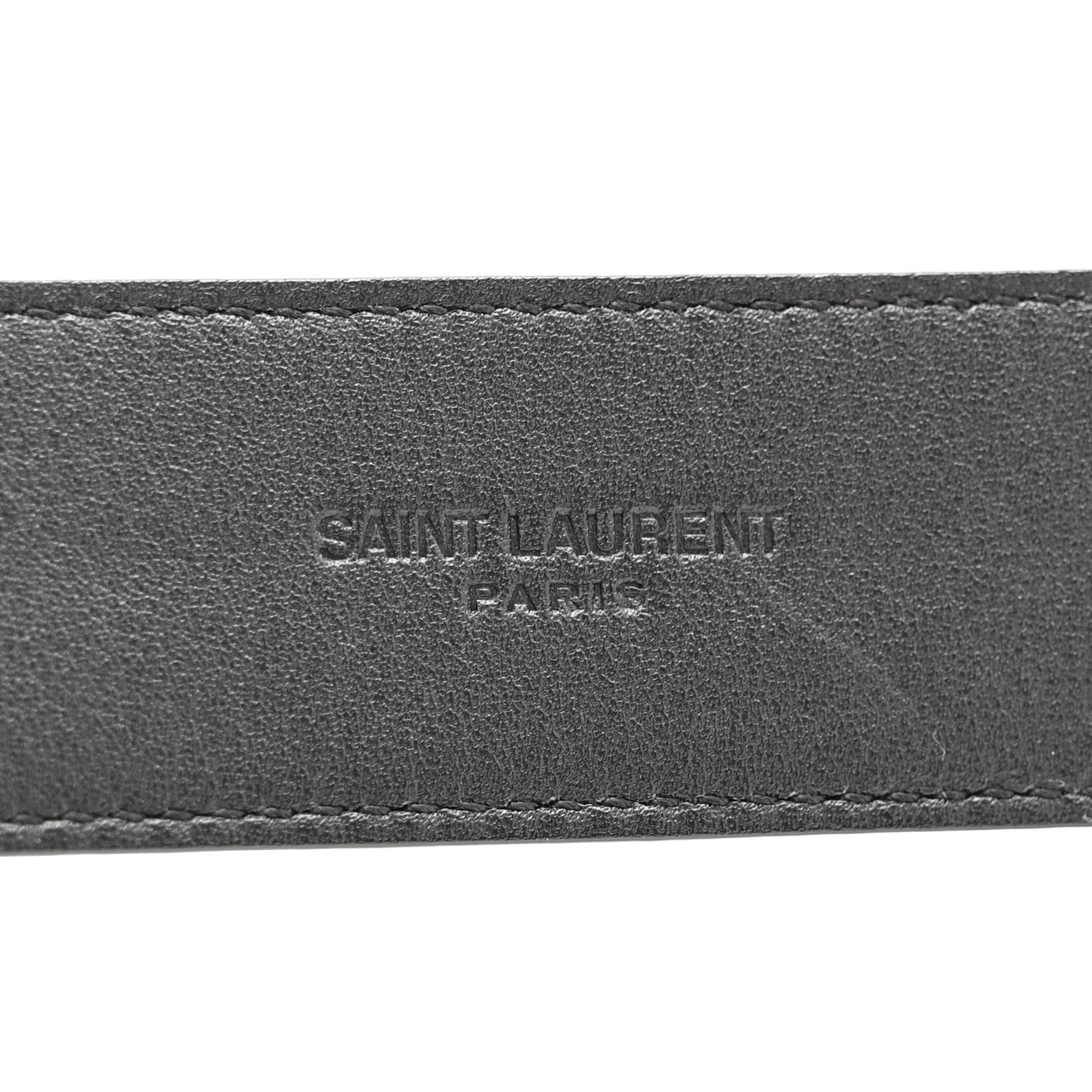Calfskin Crocodile Embossed Monogram Square Buckle Belt 100 40 Black