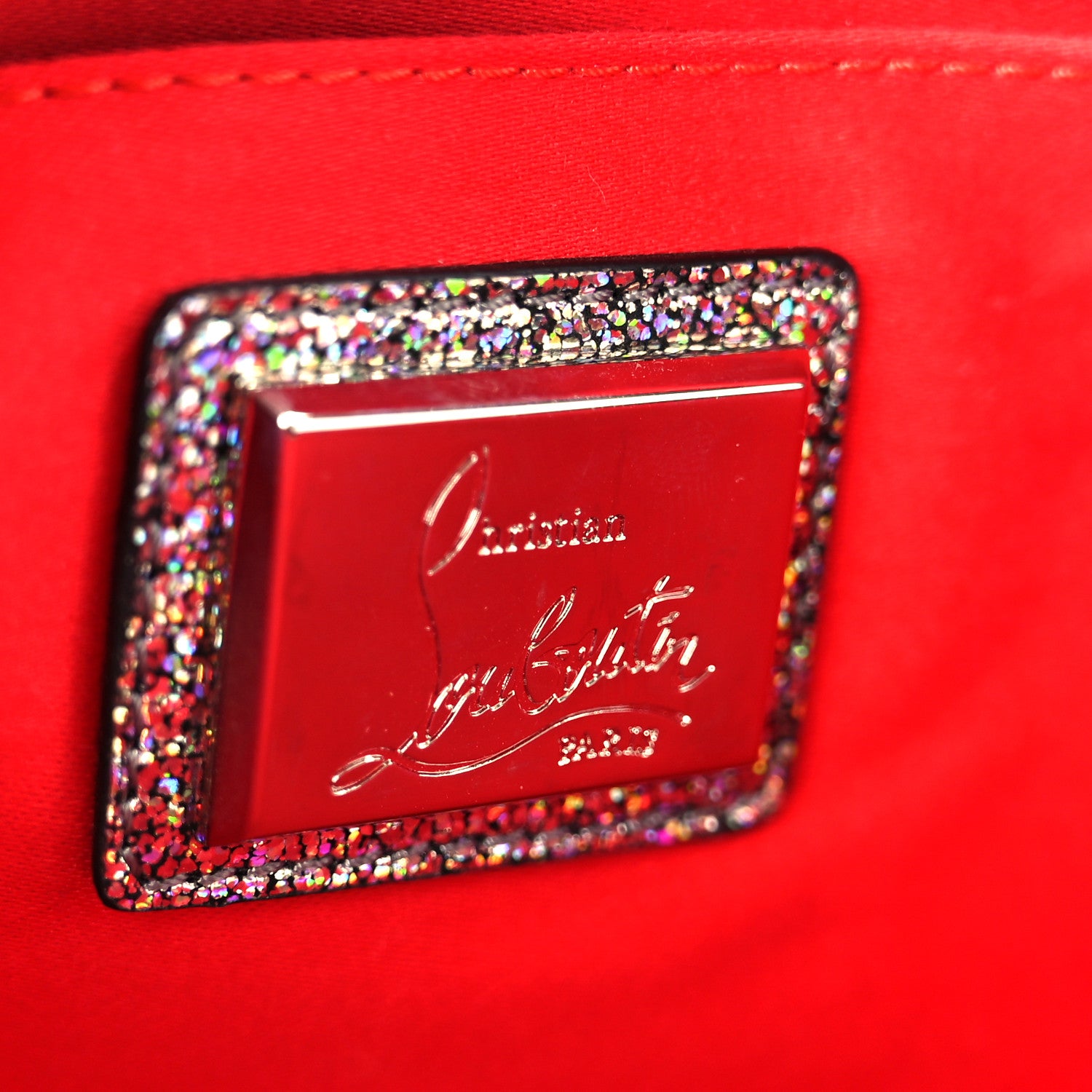 Christian Louboutin Nappa Mica Studded Loubiclutch Silver 6 of 10