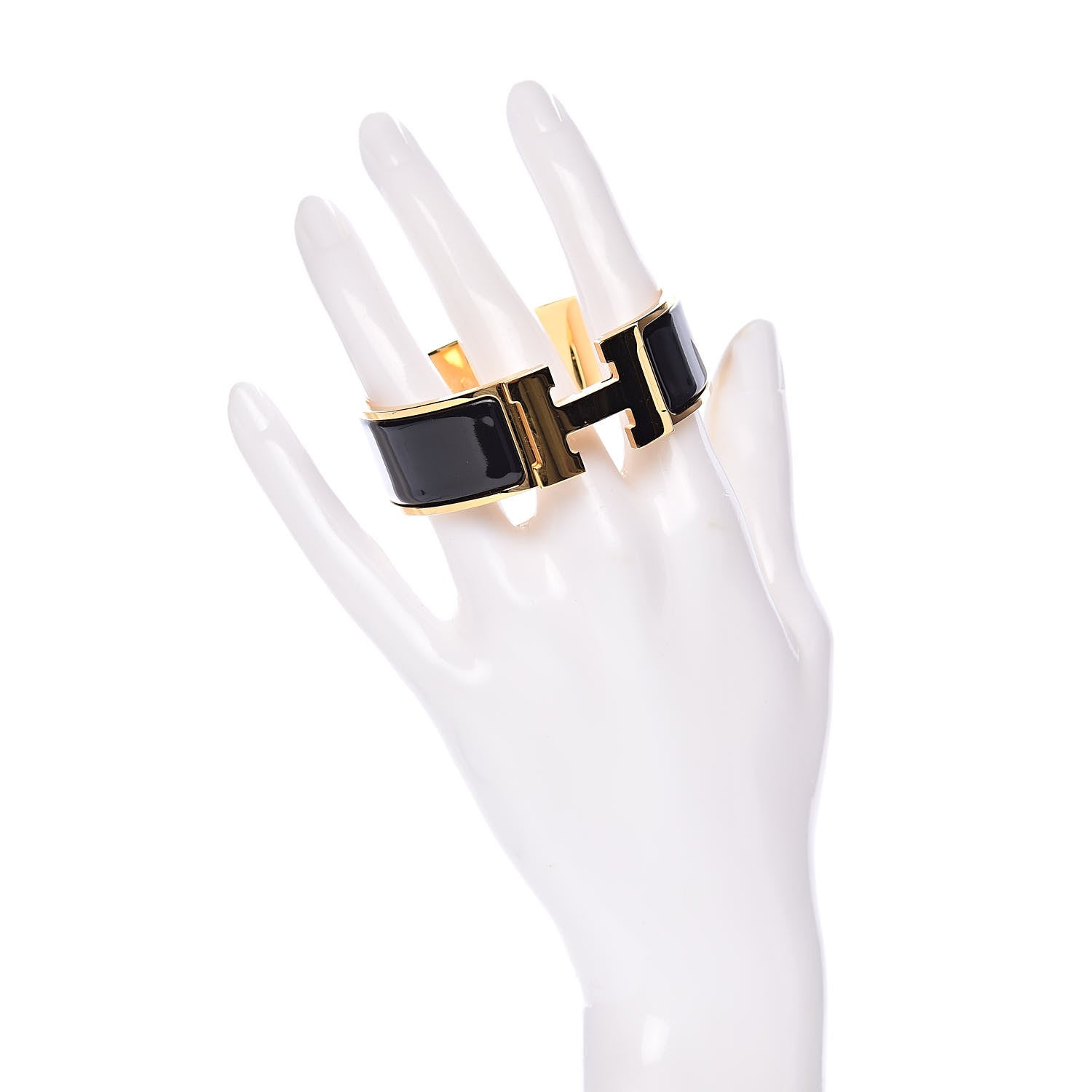 Hermes Enamel Wide Clic Clac H Bracelet PM Black 2 of 4