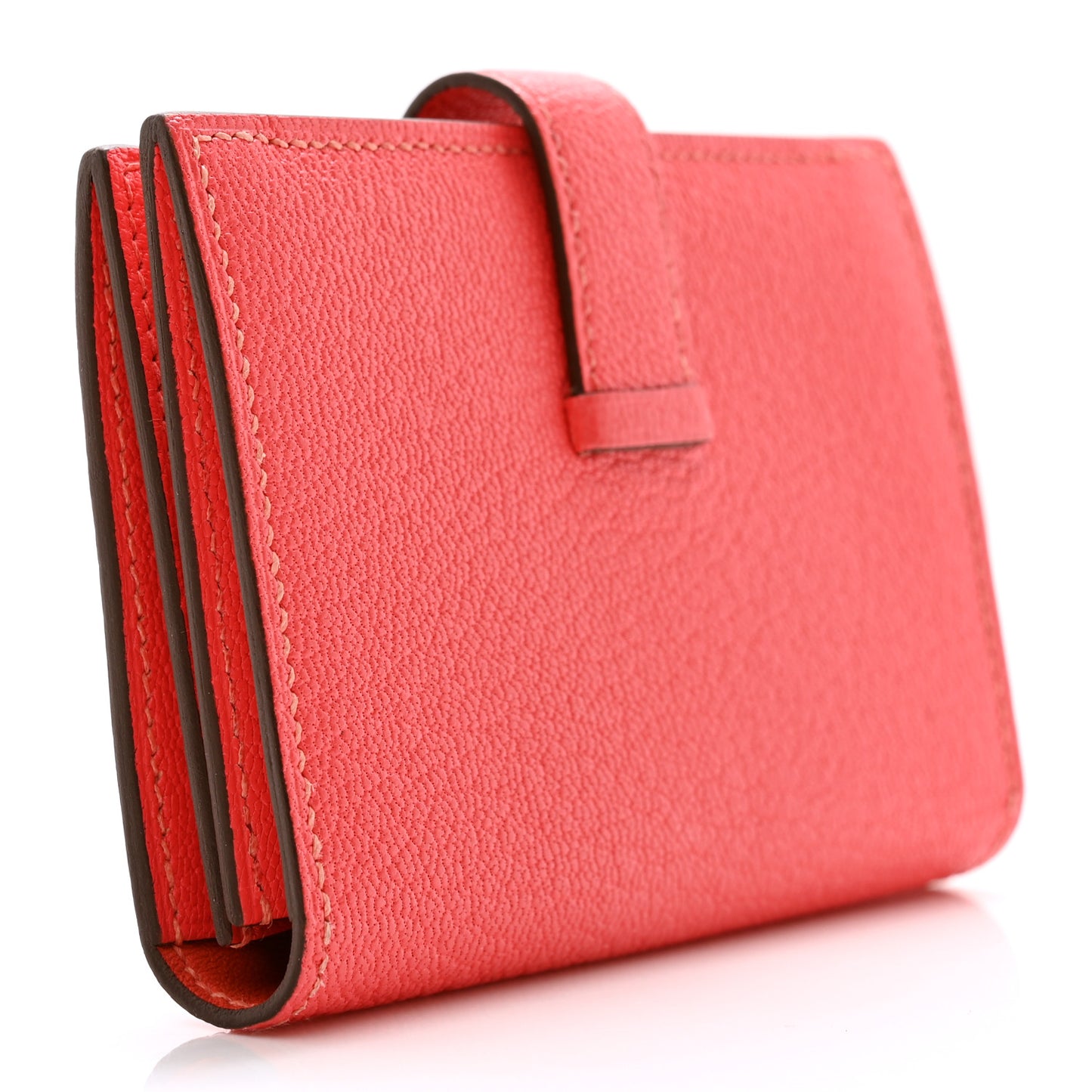 Chevre Mysore Bearn Card Holder Wallet Rose Texas