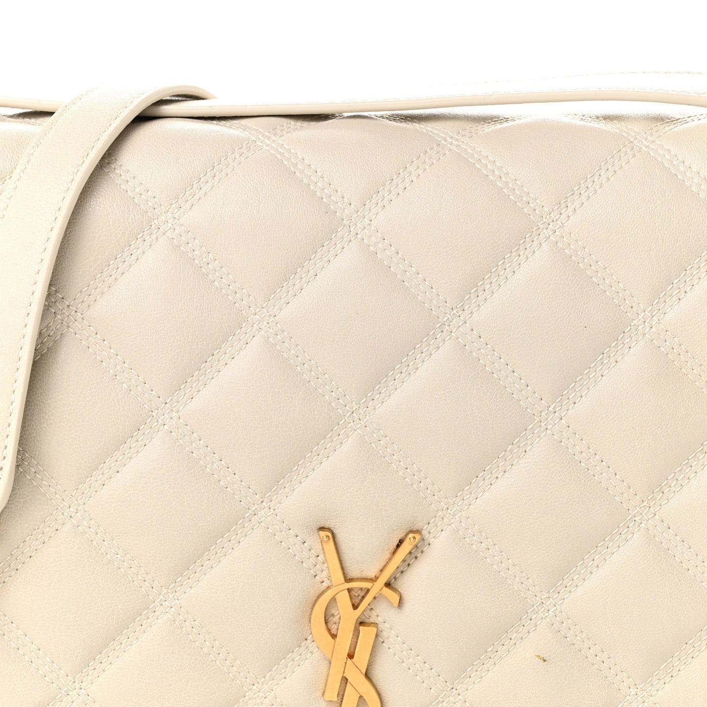 Lambskin Quilted Mini Becky Chain Bag Crema Soft