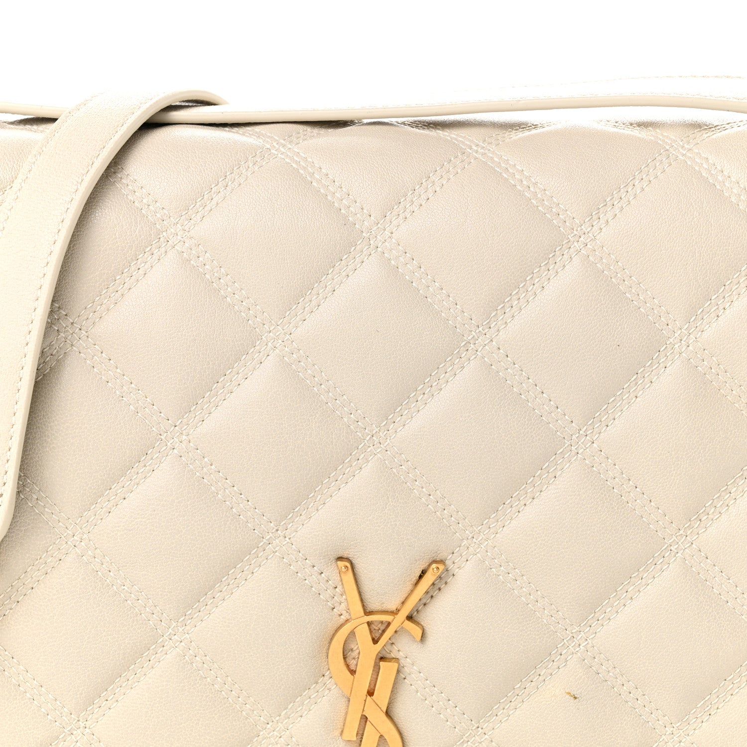 Saint Laurent Lambskin Quilted Mini Becky Chain Bag Crema Soft 8 of 11