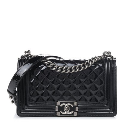 Chanel Patent Calfskin Quilted Medium Boy Flap Black 1 of 5