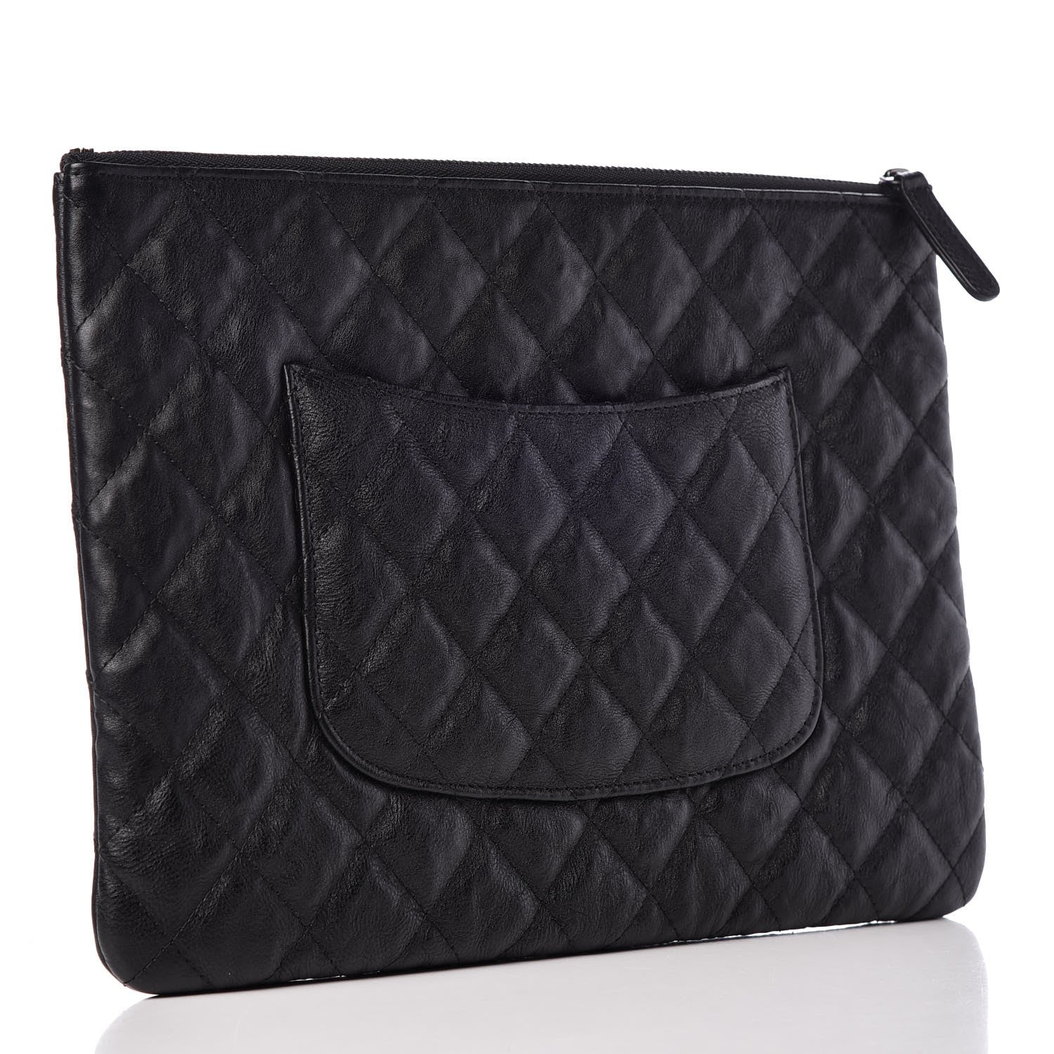 Chanel Crumpled Calfskin Quilted Medium Cosmetic Case So Black 3 of 8