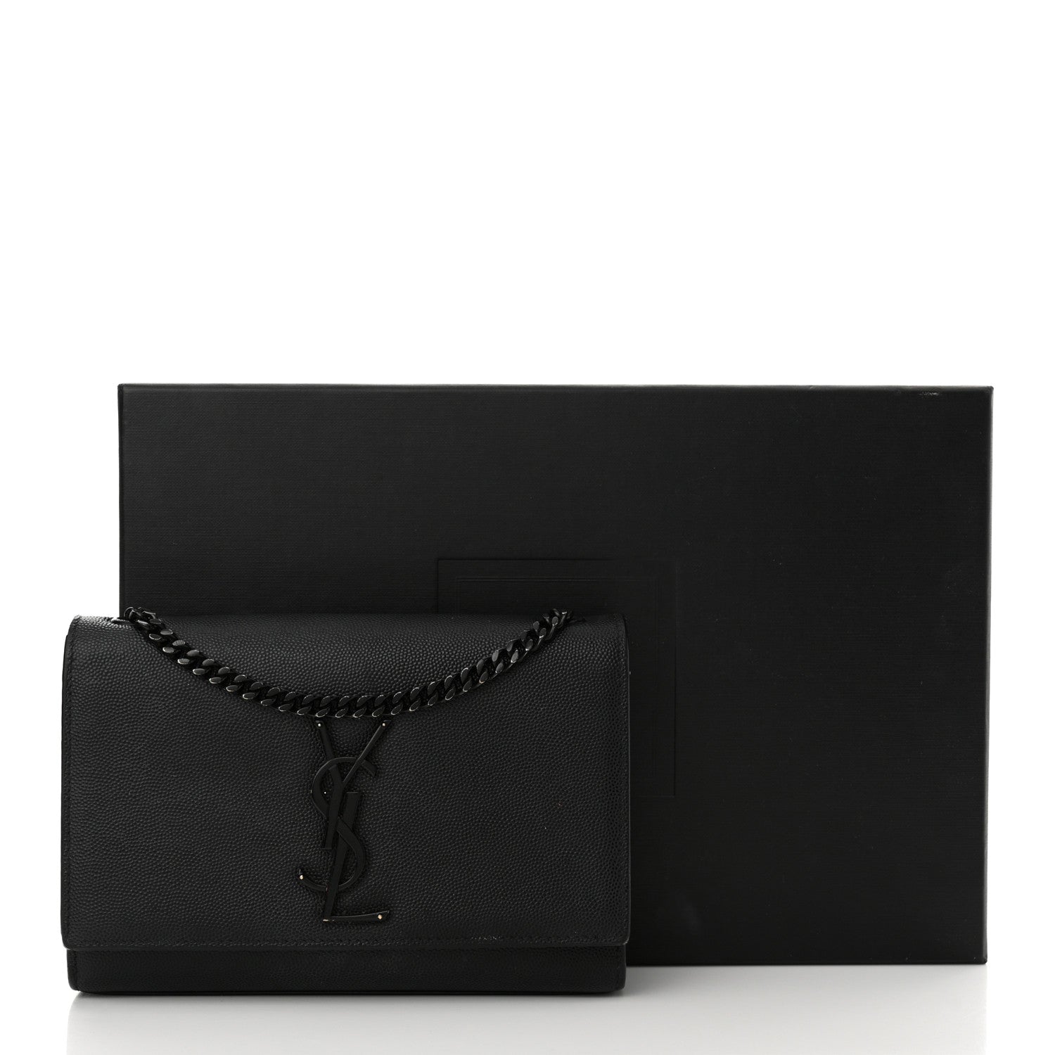 Saint Laurent Grain De Poudre Small Monogram Monochrome Kate Satchel Black 22 of 22