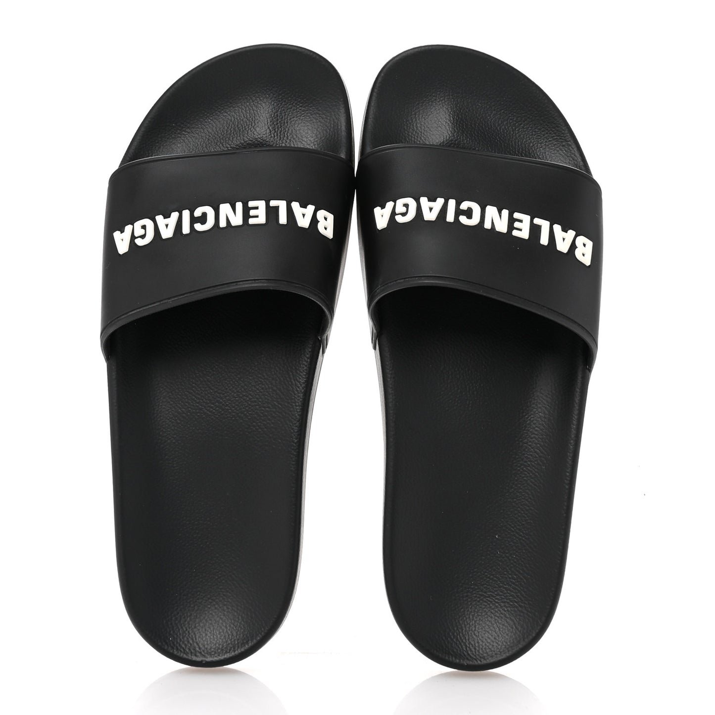 Rubber Womens Logo Pool Slide Sandals 40 Black