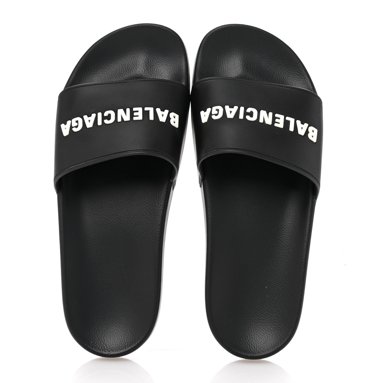 Balenciaga Rubber Womens Logo Pool Slide Sandals 40 Black 2 of 10