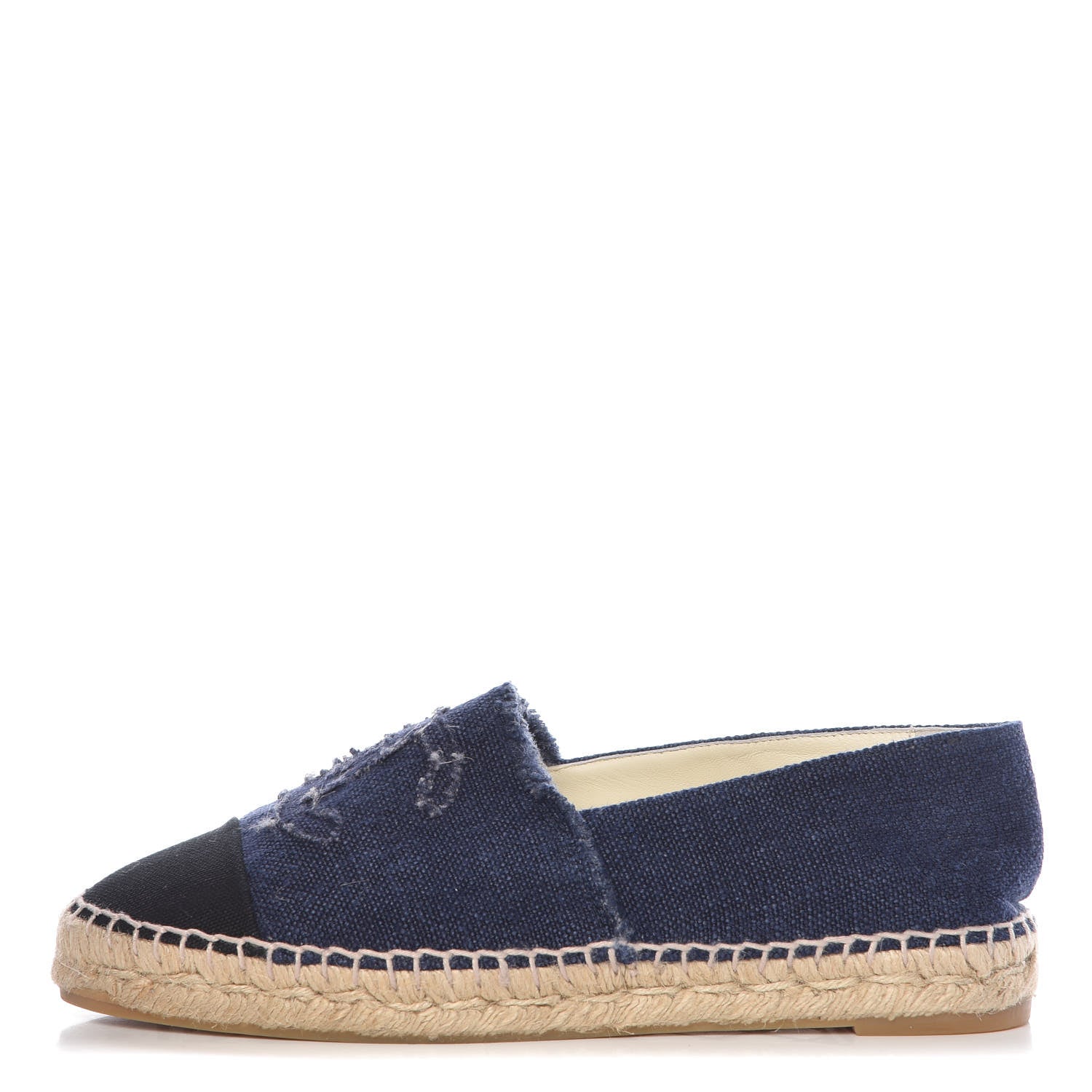 Chanel Denim Toile CC Espadrilles 39 Navy Black 1 of 10