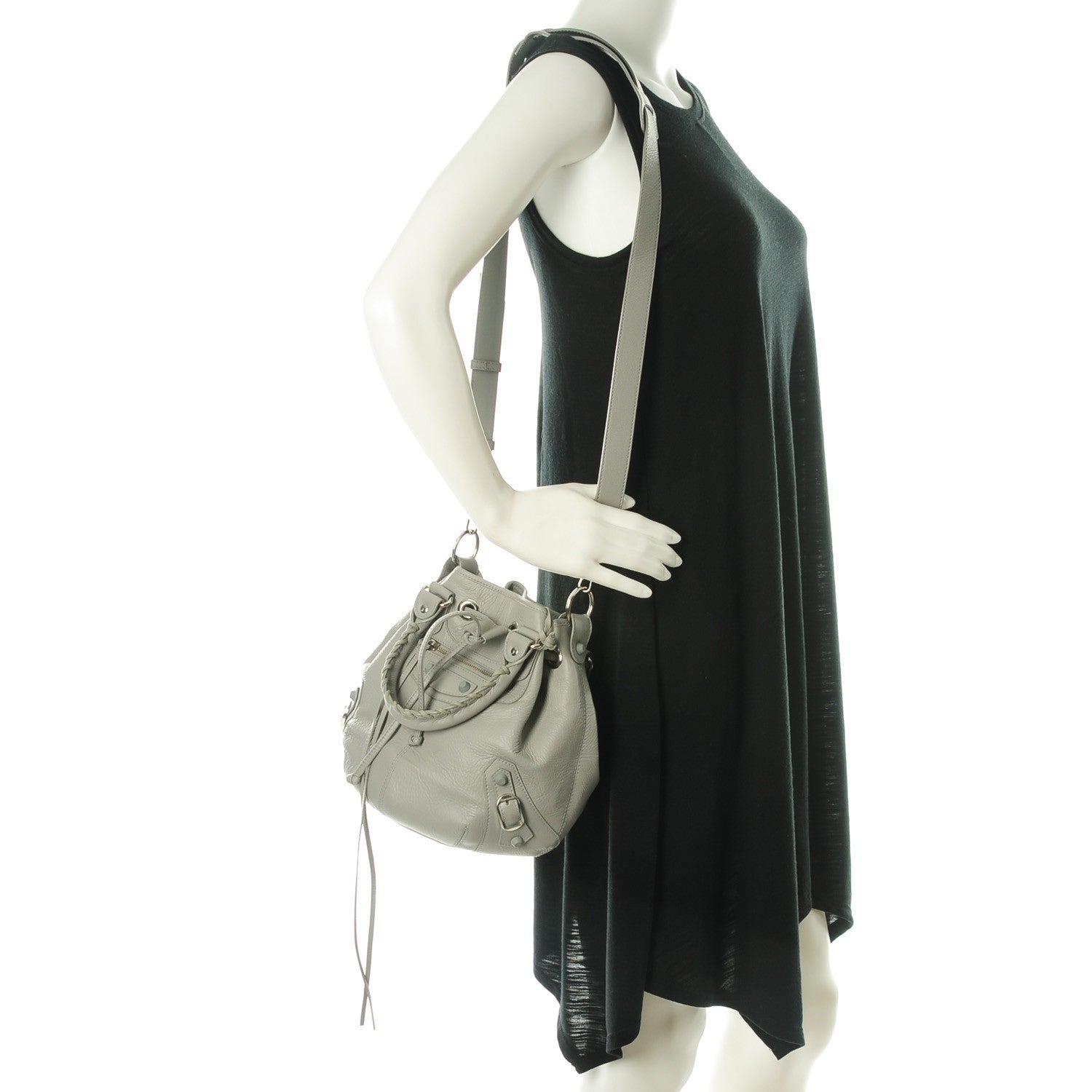Balenciaga Matte Goatskin Rubber Covered Classic Hardware Mini Pompon Gris Glace 2 of 8