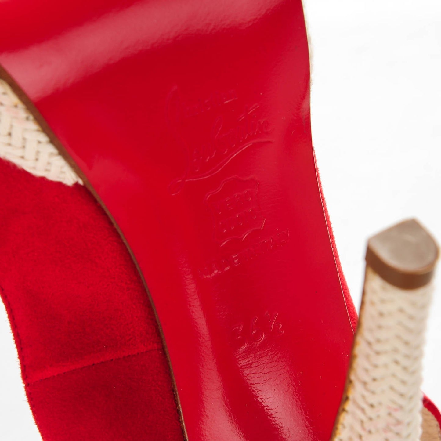 Suede YoYo Zeppa 120 Platform Slingback Peep Toe Pumps 36.5 Red