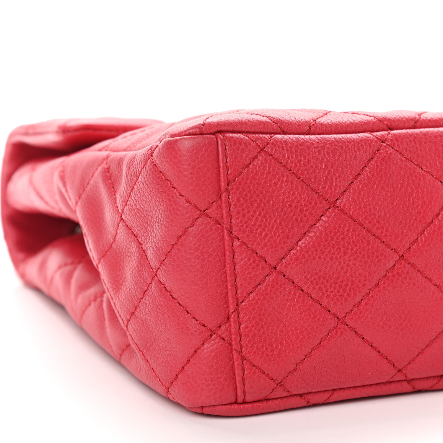 Chanel Washed Caviar Quilted Maxi Single Flap Fuchsia 8 of 10