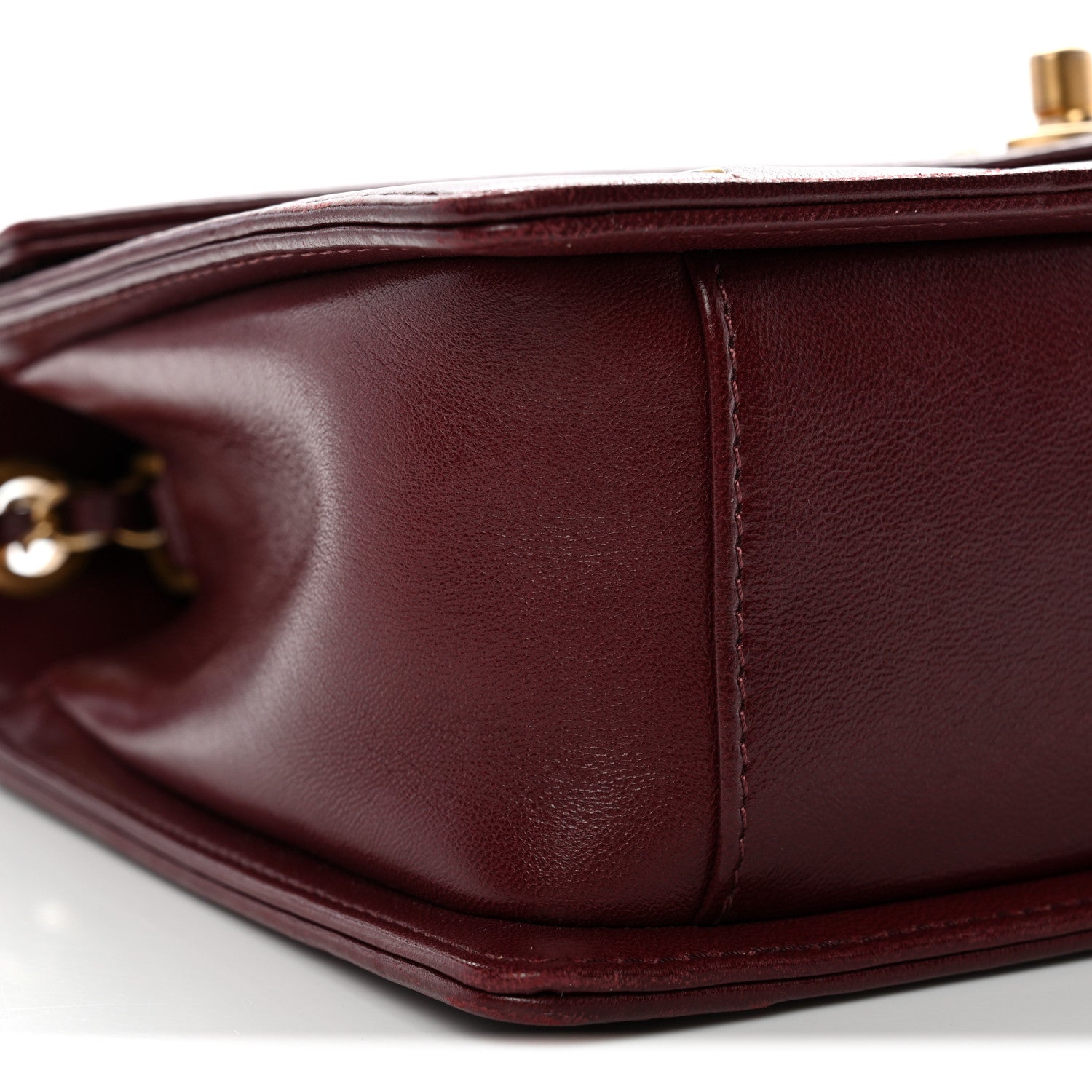 Chanel Lambskin Reversed Chevron Quilted Flap Dark Red 9 of 10