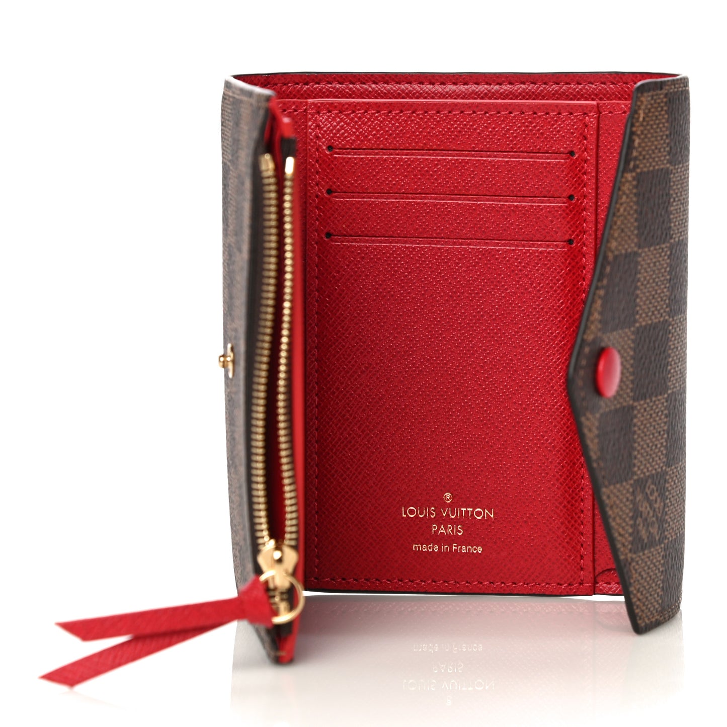 Damier Ebene Victorine Wallet Red