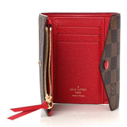 Louis Vuitton Damier Ebene Victorine Wallet Red 5 of 12