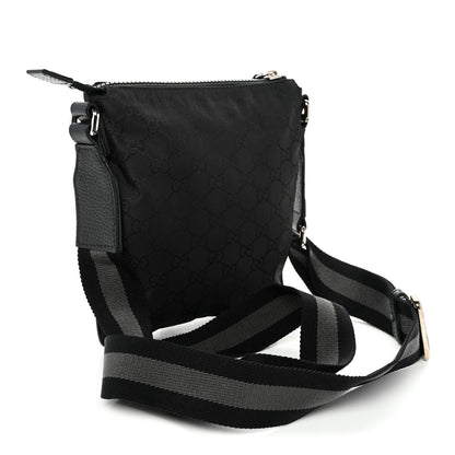 Gucci Nylon Monogram Mini Flat Messenger Bag Black 3 of 10