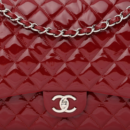Chanel Patent Quilted Maxi Double Flap Red 8 of 13