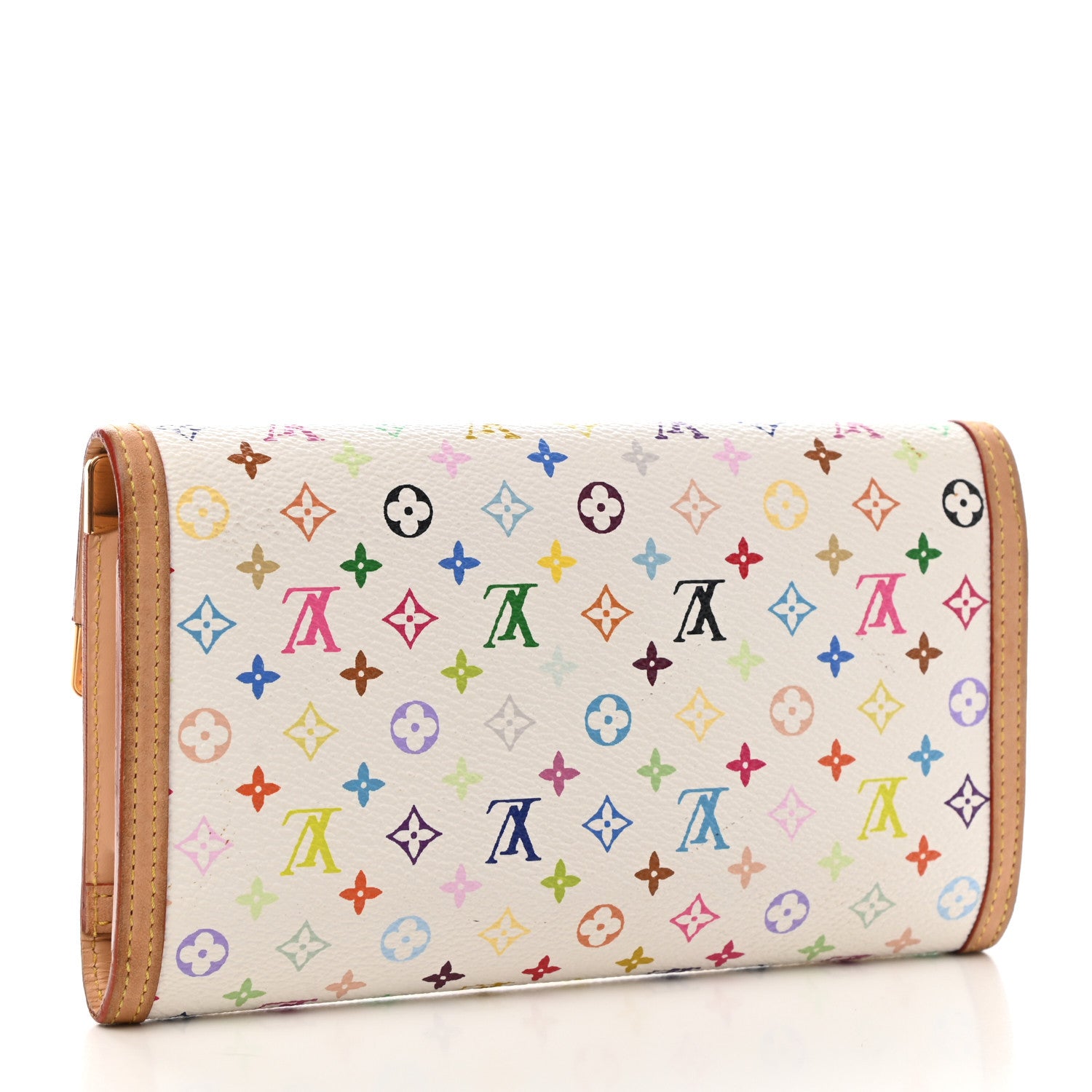 Louis Vuitton Monogram Multicolor Porte Tresor International Wallet White 3 of 8
