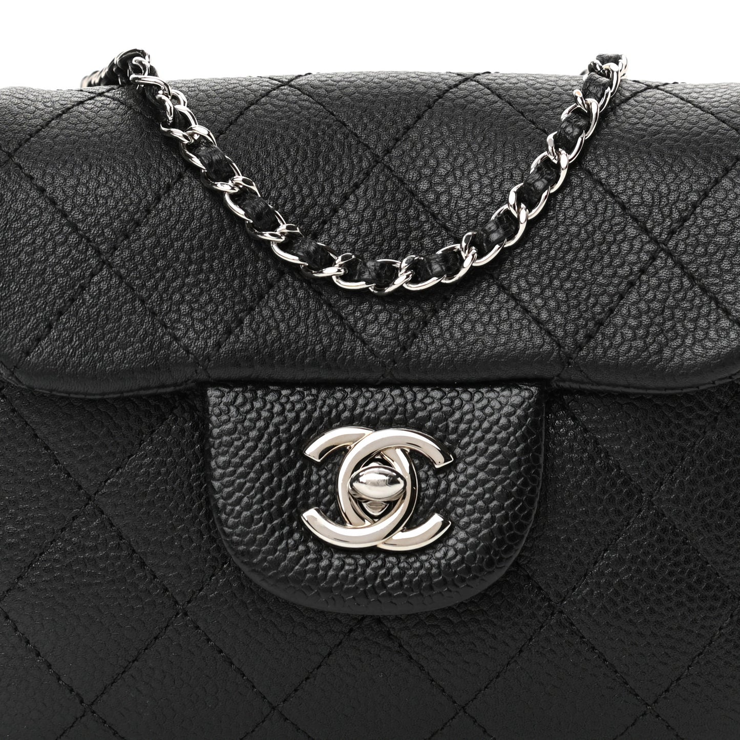 Caviar Quilted New Mini Flap Black