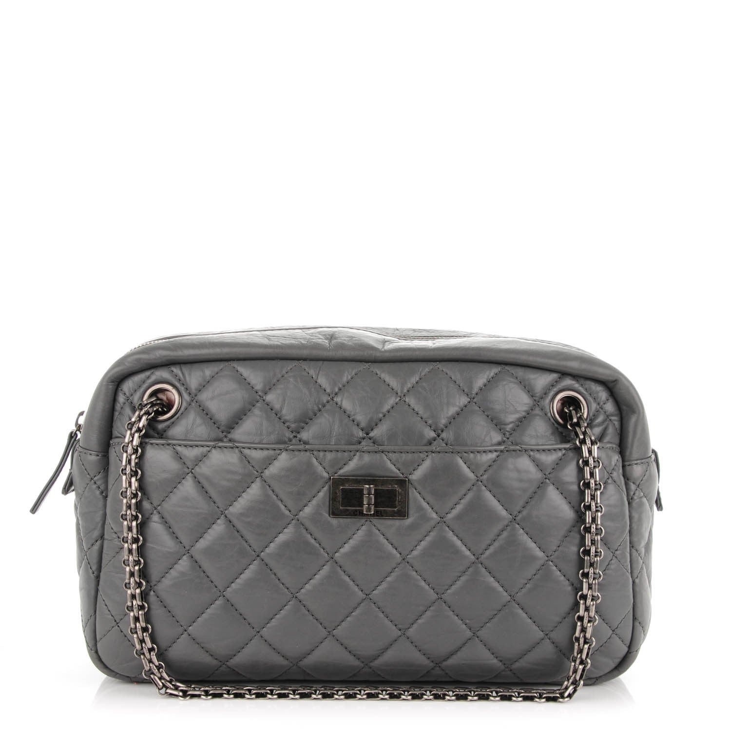 Chanel Aged Calfskin Quilted Medium Reissue Camera Case Grey 1 of 7