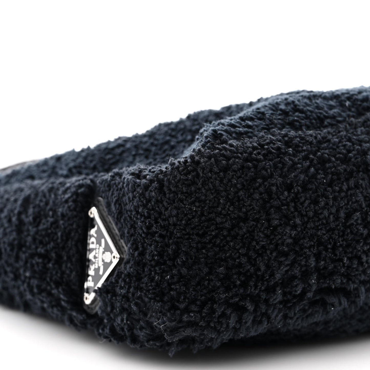 Terry Cloth Mini Re-Edition 2000 Bag Black White