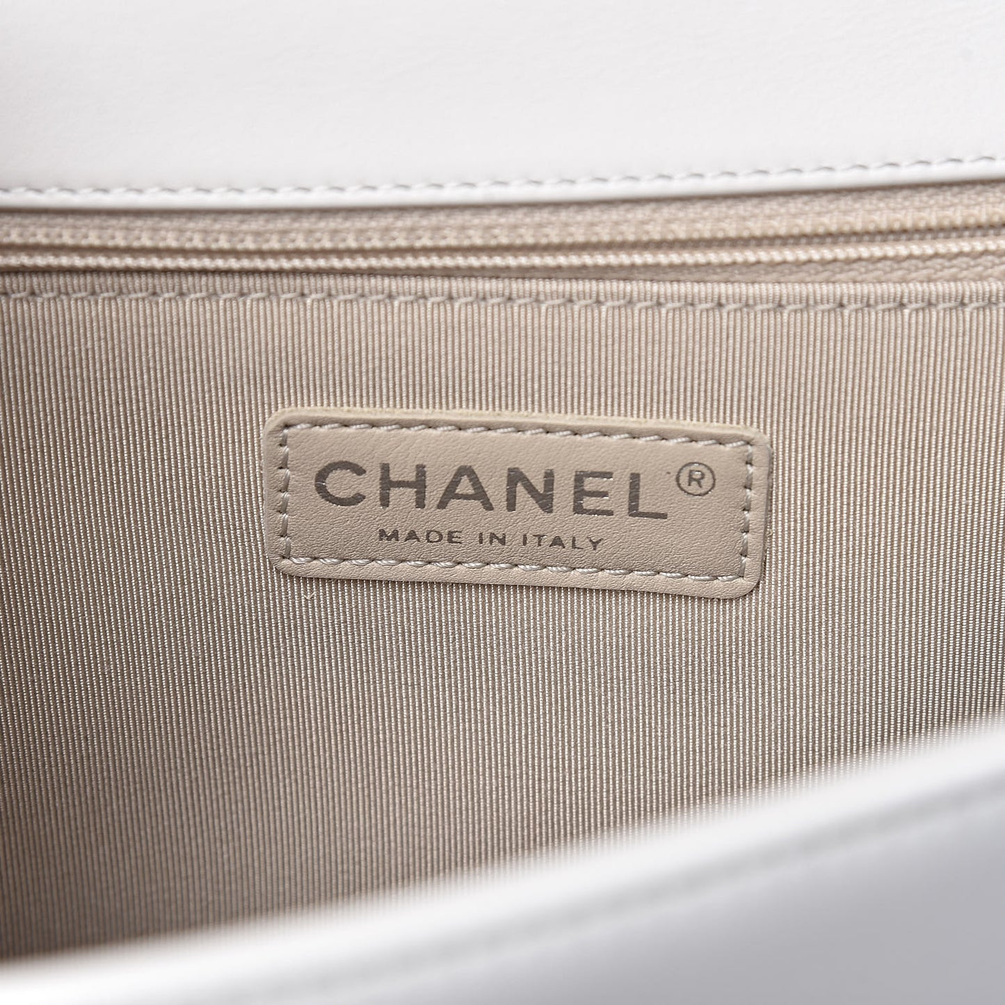 Patent Quilted Large Boy Flap White